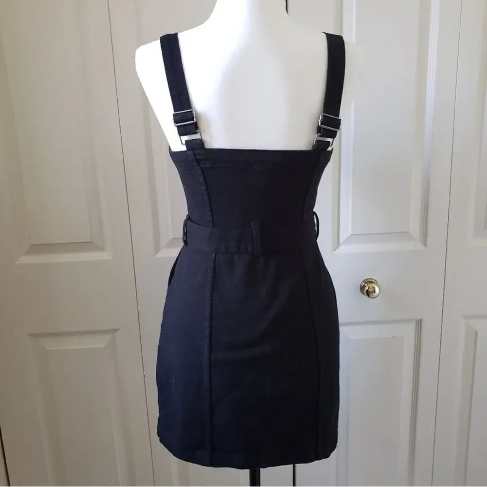 Divided H&M black denim dress size 4 - Picture 2 of 10